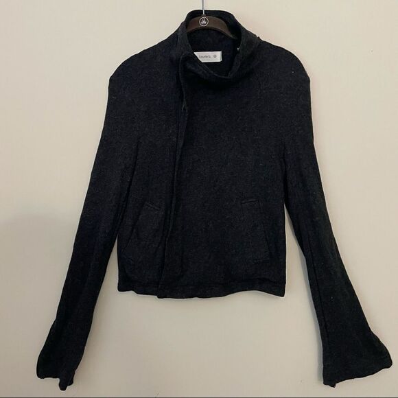 LAURIE B. SOFT KNIT MOTO SWEATER‎ JACKET FULL ZIP silk/cashmere blend sz Small - Picture 3 of 9